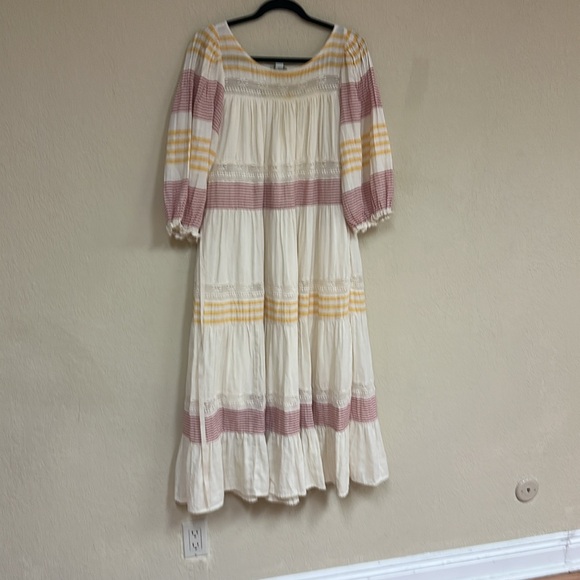 Sundance Yellow and Brown Midi Dress - Picture 3 of 7